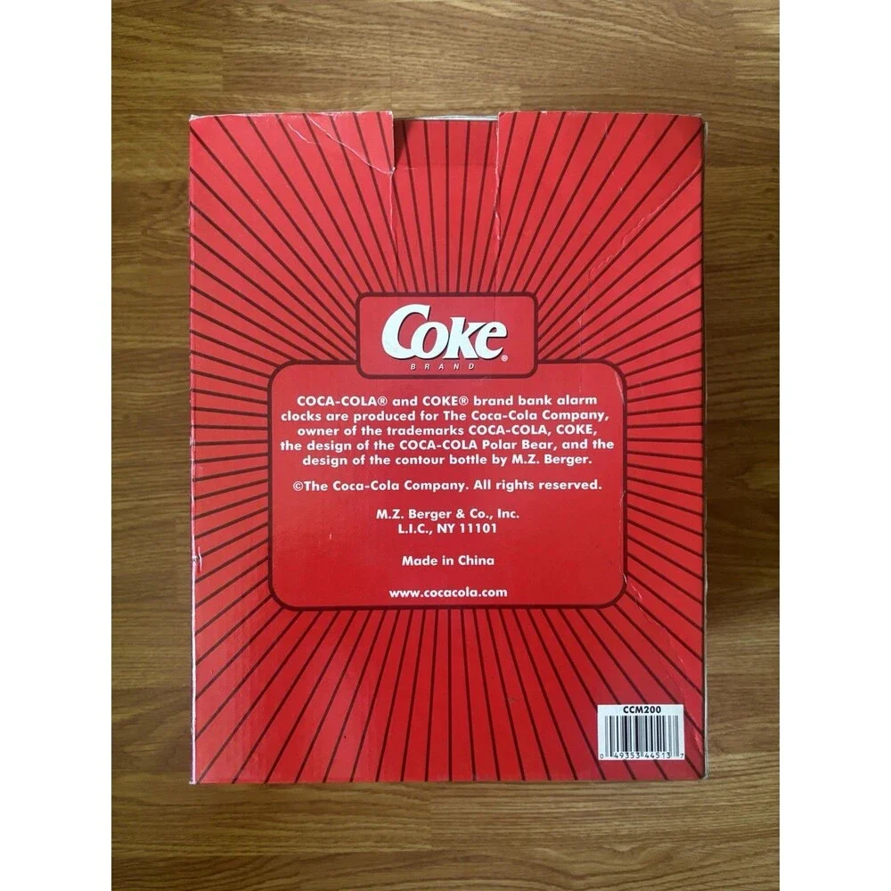 Coca-Cola Polar Bear Bank Alarm Clock CCM200 Coke Collectible Original Box